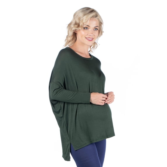Maternity Boat Neck Long Sleeve Dolman Top