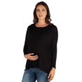 thumbnail image 1 of Maternity Boat Neck Long Sleeve Dolman Top, 1 of 3