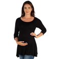 thumbnail image 1 of Maternity Boat Neck Ruched Swing Tunic Top, 1 of 4