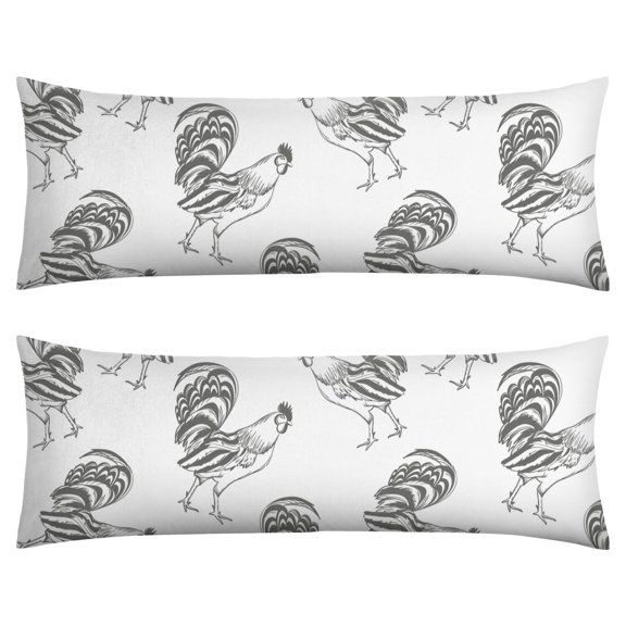 Maternity Body Pillow Case - Cute Chick Pattern & Retro Design (Full-Length Support for Side Sleepers)