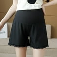 thumbnail image 1 of Maternity Bottom Shorts High Waist Solid Color Lace Trim Comfortable Underpants Black XXL, 1 of 4