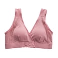 thumbnail image 1 of Maternity Bras for Breastfeeding Women's Bra Wireless Maternity Seamless Front Buckle Breastfeeding Bra with Pads(Hot Pink,L), 1 of 3