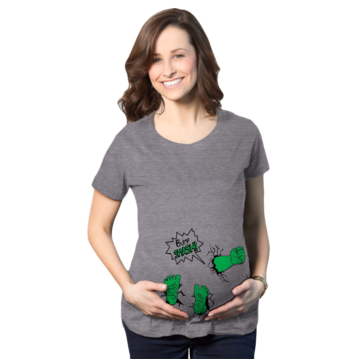 Maternity Bump Smash T shirt Funny New Baby Announcement Gender