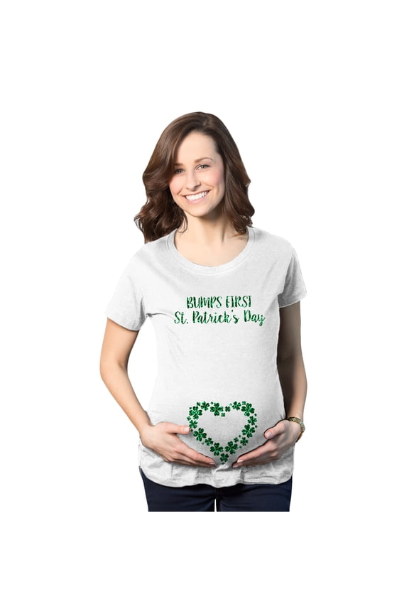 Maternity Bumps First Saint St Patricks Day T Shirt Cute Reveal Pregnancy Tee