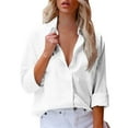 thumbnail image 1 of Maternity Button Down Shirt, Temperature-Regulating Cotton Linen Work Blouse Spring Fall Winter Staple Oversized Fit Hip Length Tunic Machine Wash Cold Date Night Outfit White Xxl, 1 of 4