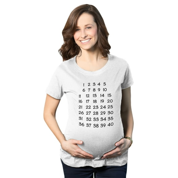 Maternity Calendar Countdown Pregnancy Tee Mark Off Baby Announcement T Shirt