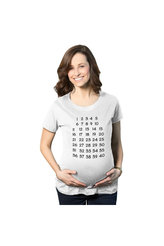 Maternity Calendar Countdown Pregnancy Tee Mark Off Baby Announcement T Shirt