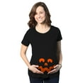 thumbnail image 1 of Maternity Cartoon Eyes Pumpkin Face T Shirt Halloween Fall October Pregnancy Tee, 1 of 9