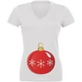 thumbnail image 1 of Maternity Christmas Ornament Juniors V-Neck T Shirt White LG, 1 of 1
