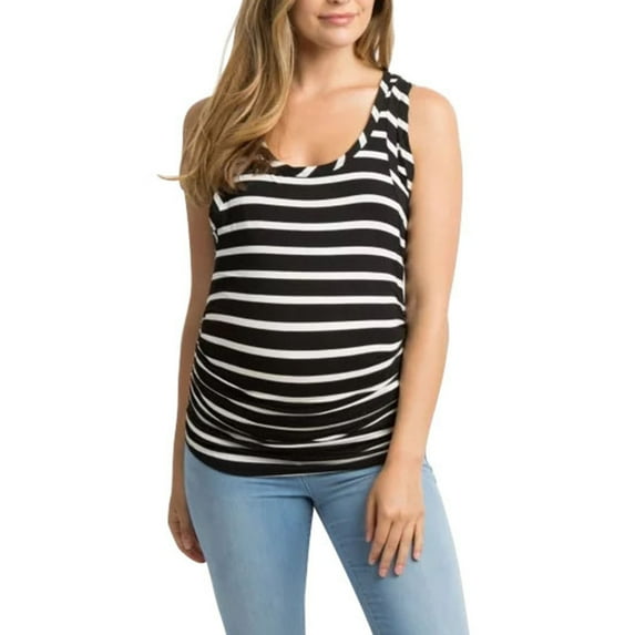 Maternity Clothes For Women Clearance Pregnant Women Clothes Short Sleeve Maternity T-shirt Striped Nursing Top