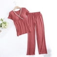 thumbnail image 1 of purcolt Women's Maternity Pajama Set Nursing Pjs Postpartum Breastfeeding Sleepwear Set Short Sleeve V Neck Top & Pants Pregnancy Loungewear, 1 of 3