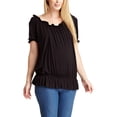 thumbnail image 1 of Maternity Convertible Neckline Short Sleeve Top, 1 of 2