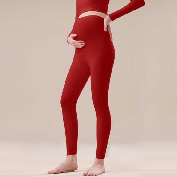 Maternity Cotton Adjustable Waistband Pants for Warmth and Comfort