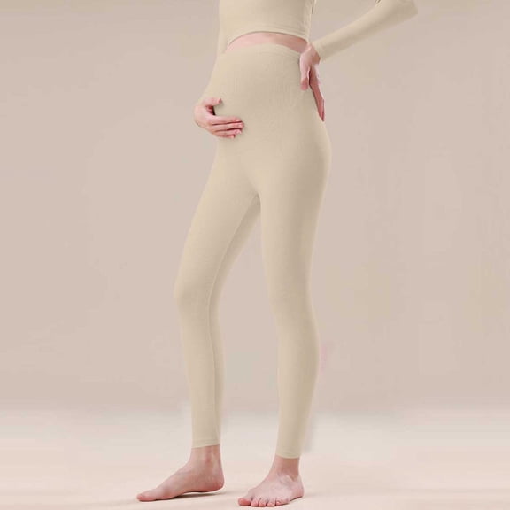 Maternity Cotton Adjustable Waistband Pants for Warmth and Comfort