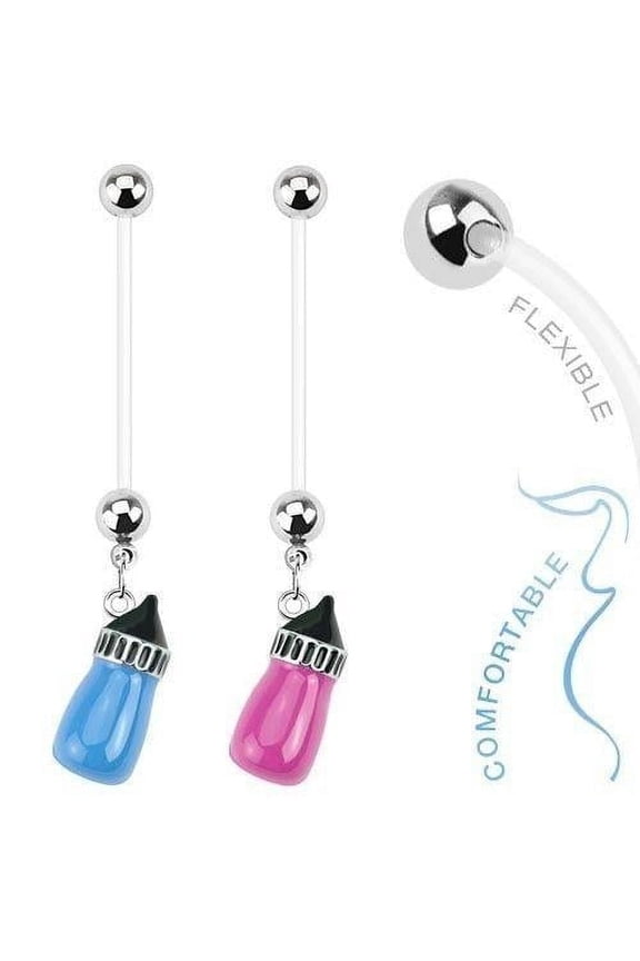 Maternity Dangle Baby Bottle Belly Ring Boy Girl