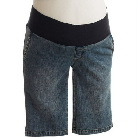Maternity Demi-Panel Denim Bermuda Shorts