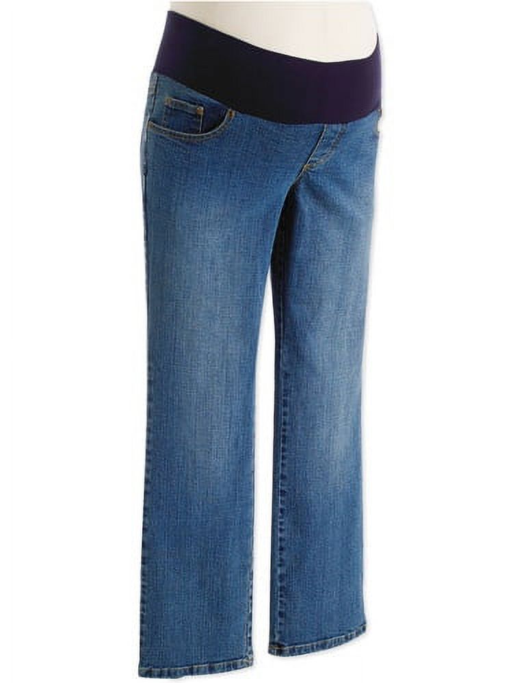 Maternity DemiPanel Jeans with Embroidered Back Pockets