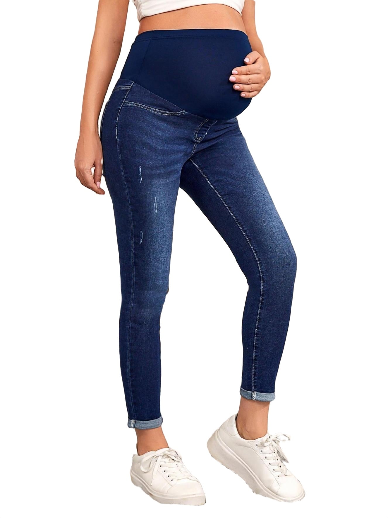 Maternity Denim Skinny Jeans Black L 