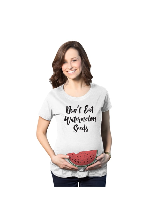 Maternity Don't Eat Watermelon Seeds T shirt Funny Pregnancy Reveal Pregnant Tee