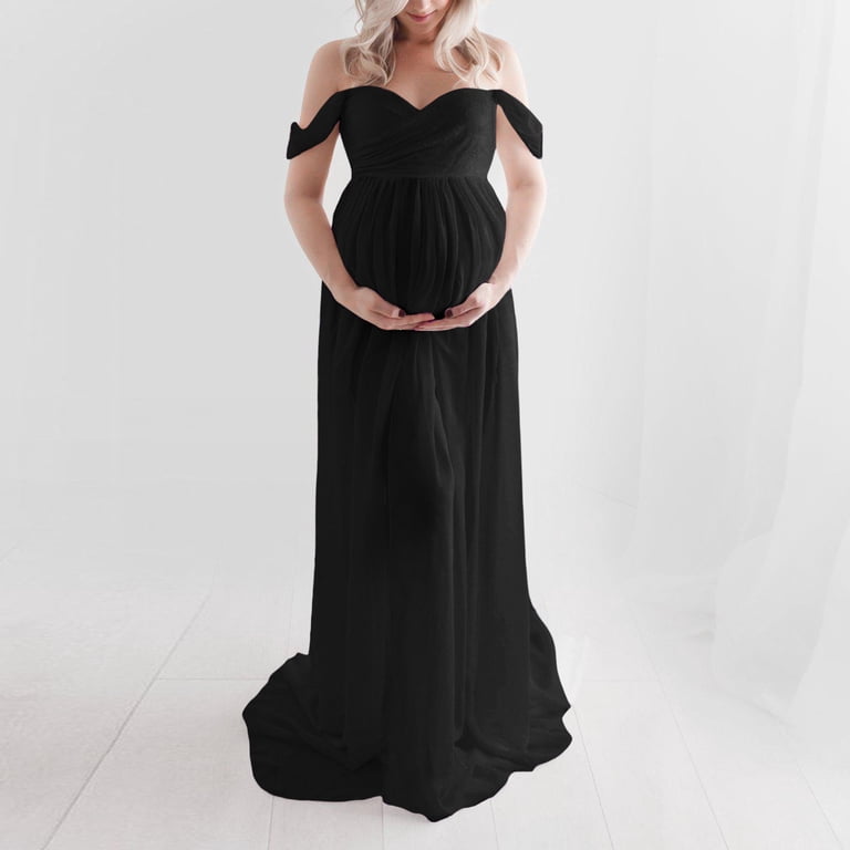 black maternity dress for photoshoot Black Lace Maternity Gown For Photo Shoot- Rose Gown  sharon rose custom