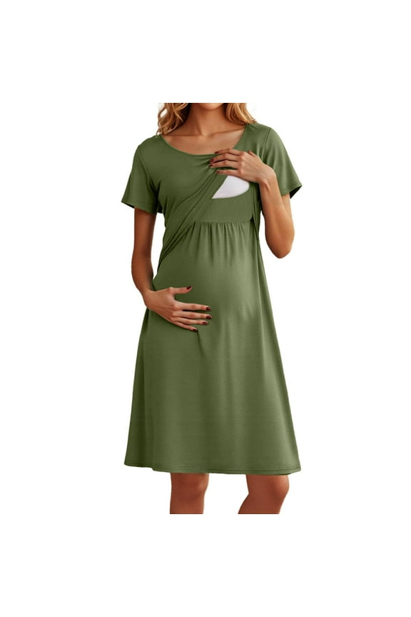 Maternity Dress for Women Maternity Nursing Dress With Patchwork Design for Comfortable Summer Breastfeeding And Daily Wear Maternity Clothes