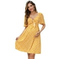 thumbnail image 1 of Maternity Dresses Women's Knotted V Neck Knee Length Wrap Dress, 1 of 5