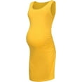 thumbnail image 1 of Maternity Dresses for Daily Baby Shower and Photography, Sleeveless Tank Dresses Side Ruching Womens Bodycon Dress, Ginger, X-Large, 1 of 6