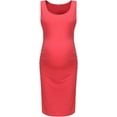 thumbnail image 1 of Maternity Dresses for Daily Baby Shower and Photography, Sleeveless Tank Dresses Side Ruching Womens Bodycon Dress, Papaya, X-Large, 1 of 6
