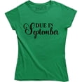 thumbnail image 1 of Maternity Due In September Funny Pregnancy Announcement Month Tee Shirt, 1 of 4