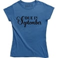 thumbnail image 1 of Maternity Due In September Funny Pregnancy Announcement Month Tee Shirt, 1 of 4