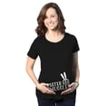 thumbnail image 1 of Maternity Easter Egg Smuggler Bunny Ears Spring Pregnancy Announcement T Shirt, 1 of 7