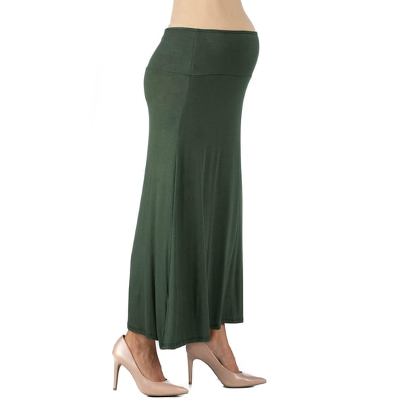 Maternity Elastic Waist A Line Maxi Skirt