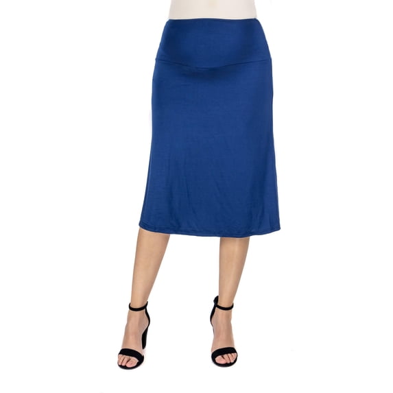 Maternity Elastic Waist Knee Length A Line Skirt
