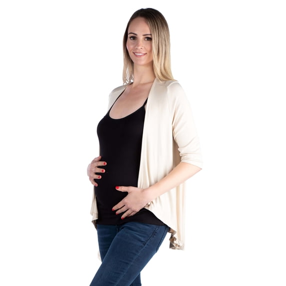 Maternity Elbow Sleeve Cascading Cardigan