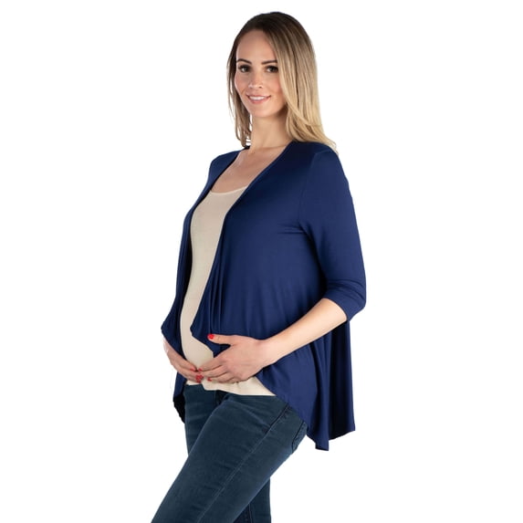 Maternity Elbow Sleeve Cascading Cardigan