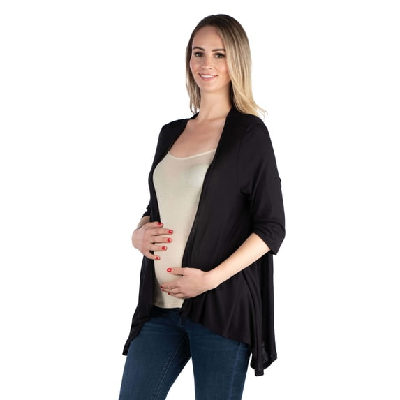 Maternity Elbow Sleeve Cascading Cardigan