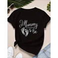thumbnail image 1 of Maternity Expecting Mother Mommy To Be Announcement Graphic T-Shirt Comfortable Short Sleeve Pregnancy Top New Mom Reveal Apparel Gift, 1 of 6