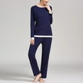 thumbnail image 1 of Maternity Fashion Solid Color Long Sleeve Pregnant Woman Breastfeeding Casual Pants Pajamas Set Dark Blue M, 1 of 7
