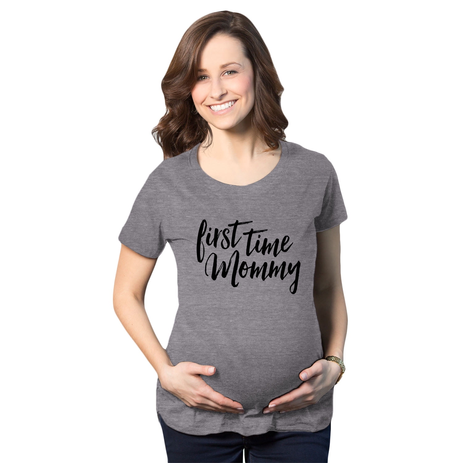 Maternity First Time Mommy Pregnancy Tshirt Cute Belly Bump Tee