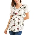 thumbnail image 1 of Maternity Floral Print Top with Self Tie--Available in Plus Size, 1 of 3