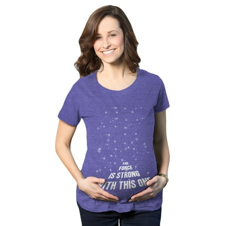 Maternity Force Is Strong Funny Pregnancy T Shirt Graphic for Expecting Mothers