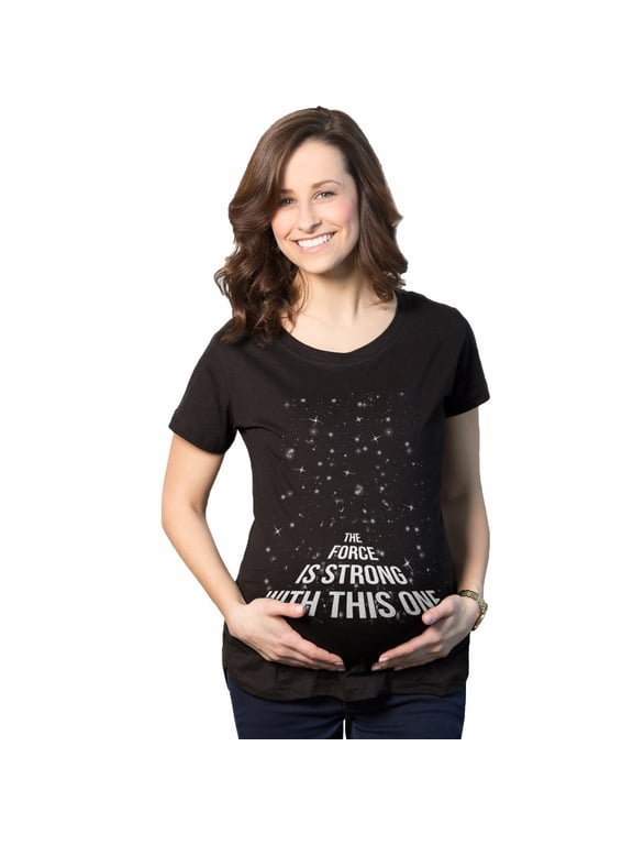 Maternity Force Is Strong Funny Pregnancy T Shirt Graphic for Expecting Mothers
