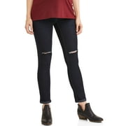 OH! MAMMA Maternity Full Panel Distressed Skinny Jeans - Available in Plus Sizes