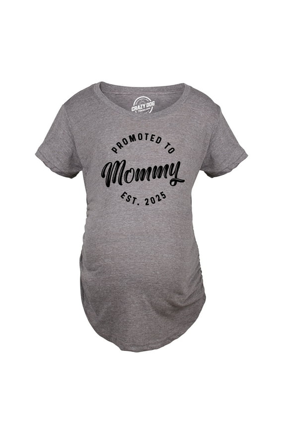 Maternity Funny T Shirts Promoted to Mommy 2025 Sarcastic Pregnancy New Baby Graphic Tee for Ladies