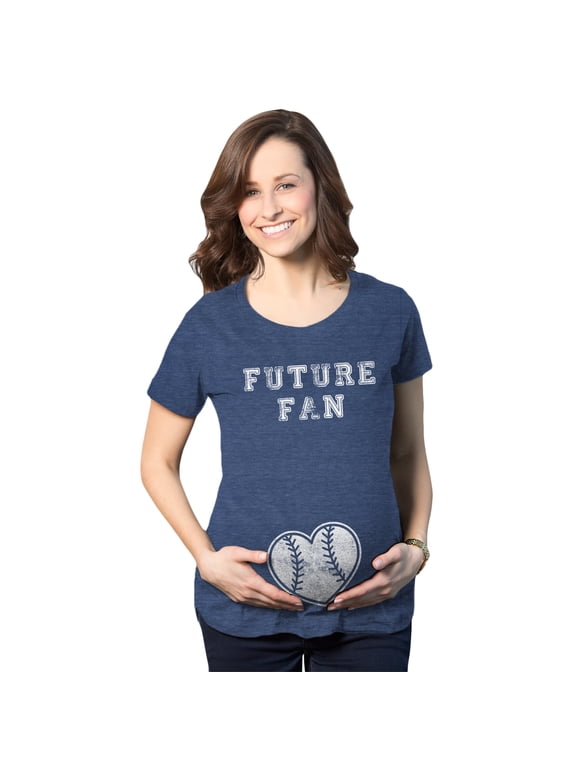Maternity Future Fan Baseball Heart Pregnancy T Shirt Cute Sports Tee