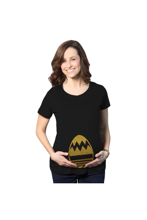 Maternity Golden Easter Egg Bump Funny Baby Pregnancy Announcement T Shirt