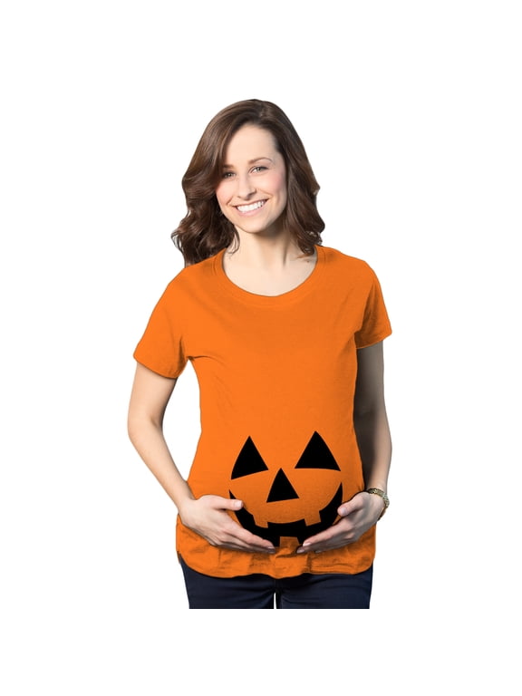 Maternity Happy Jack O Lantern Pregnancy T Shirt Cute Halloween Pumpkin Bump Tee