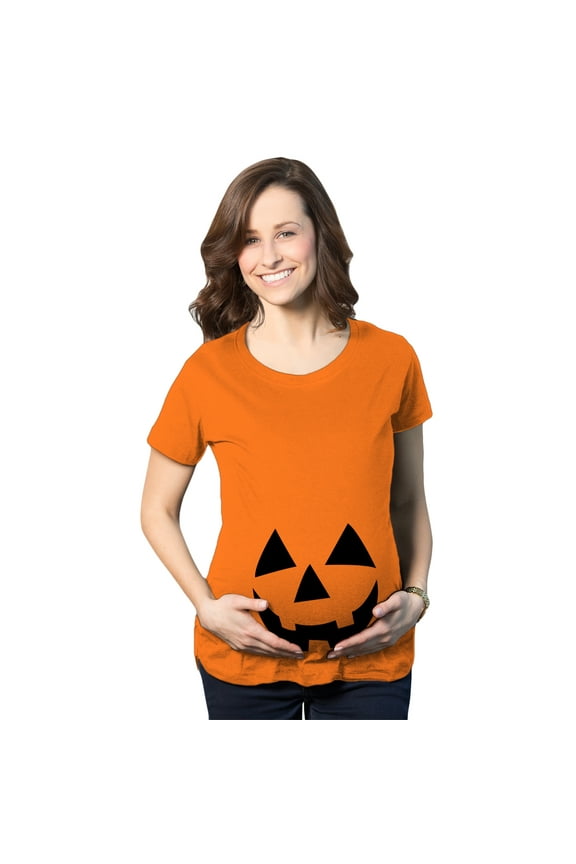 Maternity Happy Jack O Lantern Pregnancy T Shirt Cute Halloween Pumpkin Bump Tee