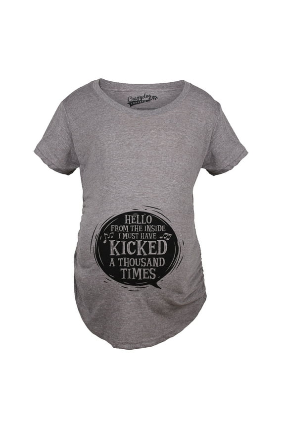 Maternity Hello From The Inside Cute Pregnancy Announcement Parody T Shirt