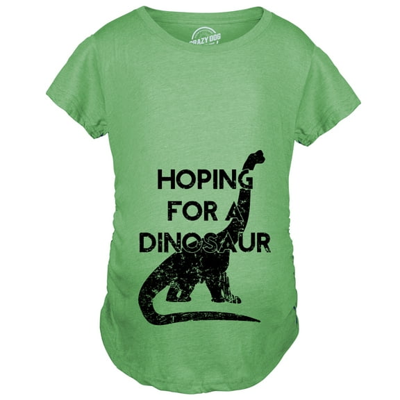 Maternity Hoping for a Dinosaur Funny Baby Pregnancy Announcement T shirt